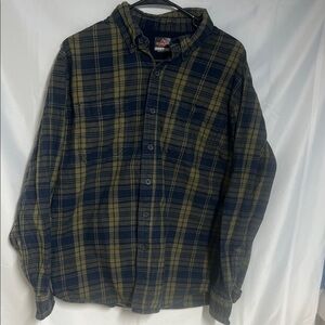 Ridgecut Toughwear- Men's- Size Large-Heavy Flannel-Blue and Green- Pre-worn